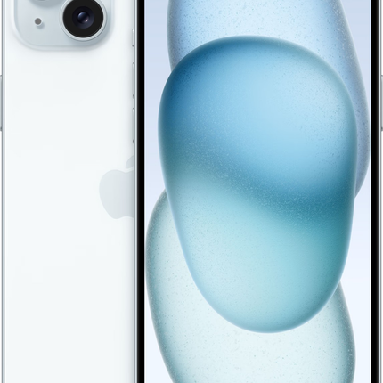 iPhone 15 Plus voor- en achterkant wit