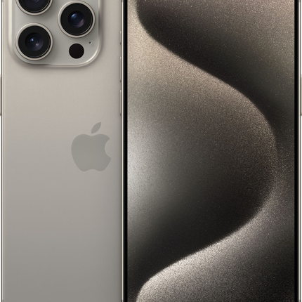 iPhone 15 Pro Max voor- en achterkant Titanium  natural