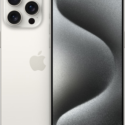 iPhone 15 Pro Max voor- en achterkant Titanium  wit